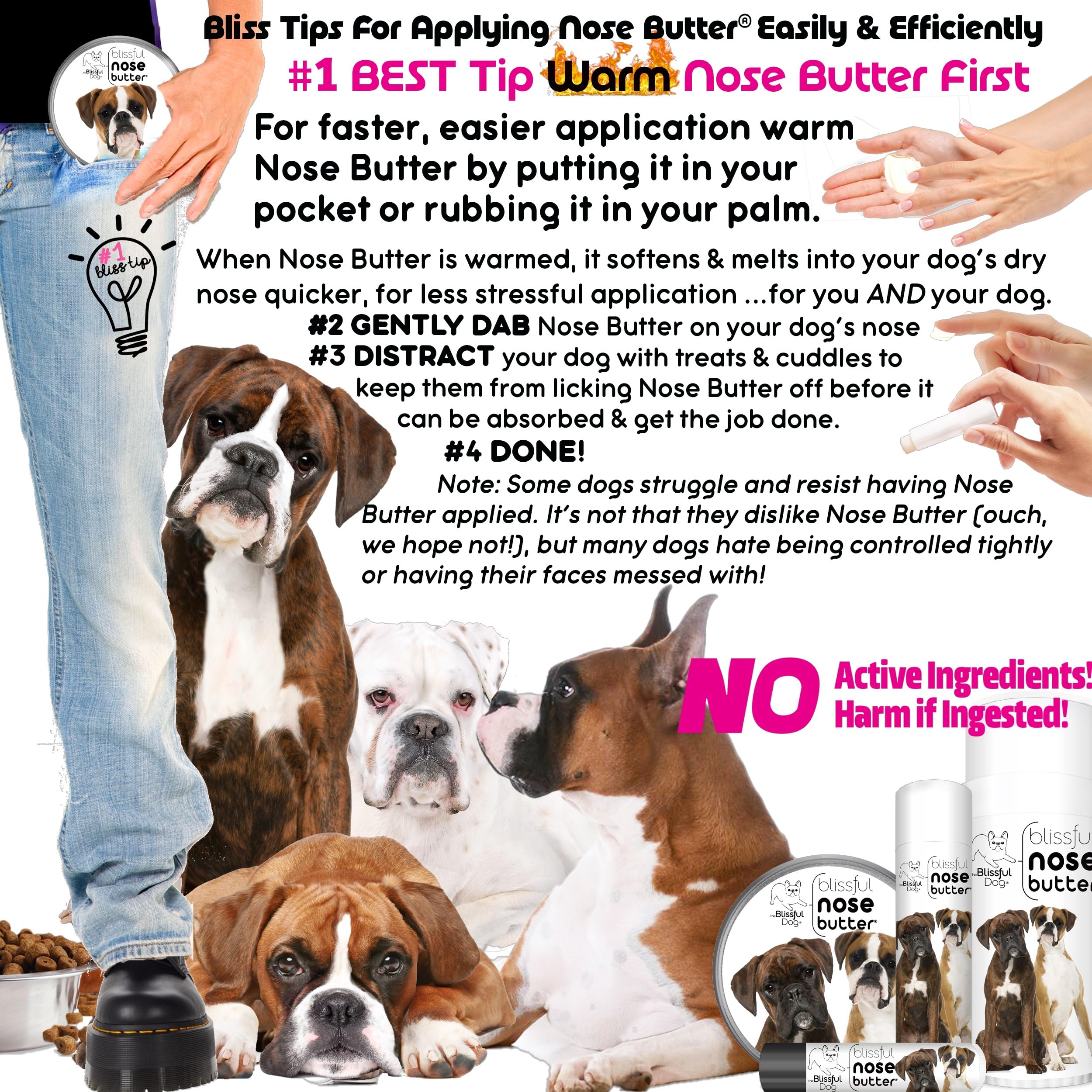 The Blissful Dog White Boxer Unscented Nose Butter, 0.15-Ounce